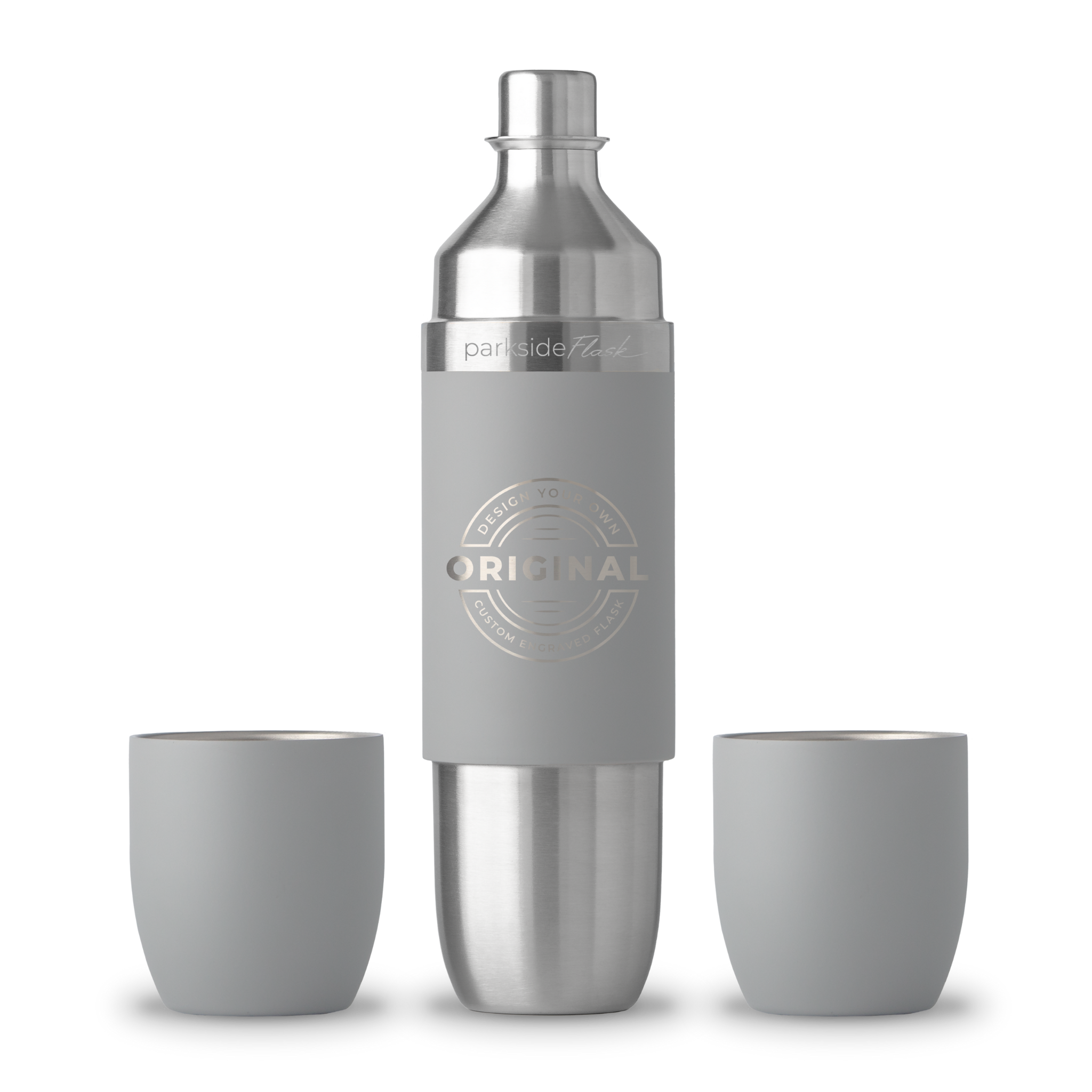 750ml + 2 tumblers parasol grey