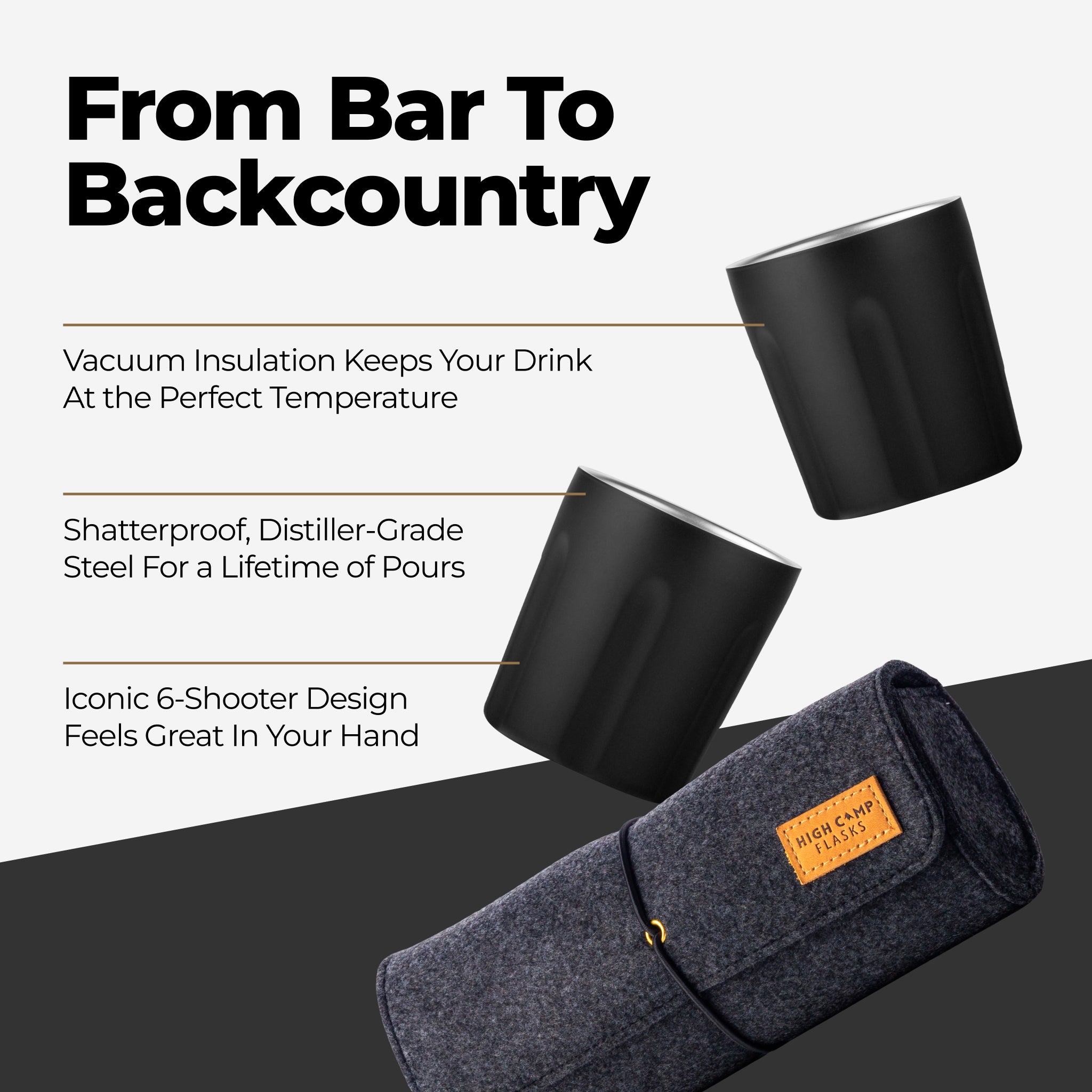 High Camp Flasks 2パック タンブラー キャリングケースセット Firelight Tumbler 2-Pack - 10.5-oz Camp & Cocktail Tumblers