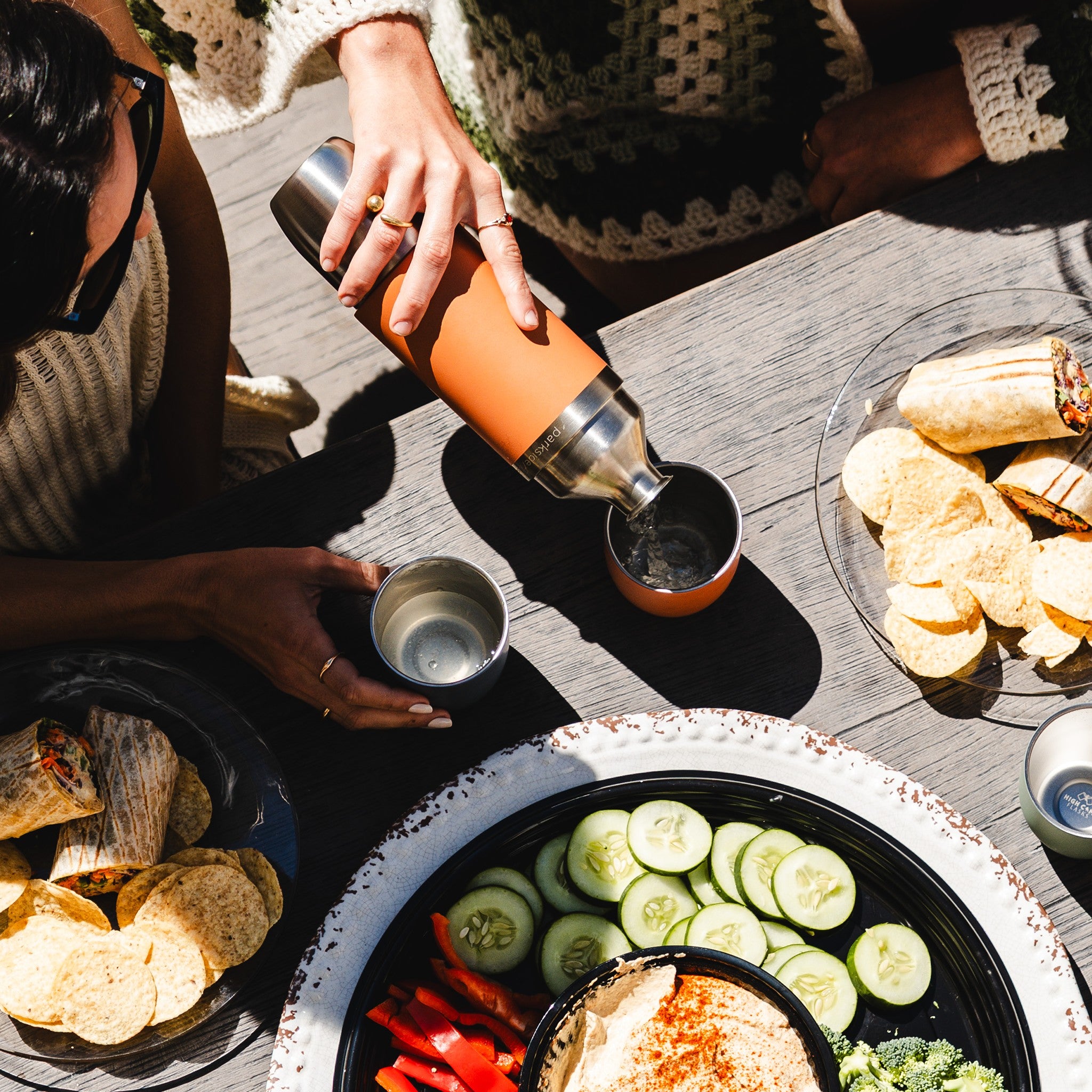 WANTKEY CAMP サイコロ ベルクロワッペン　アロマボトル SET Parkside Flask - Wine Flask + Stemless Glasses | High Camp Flasks
