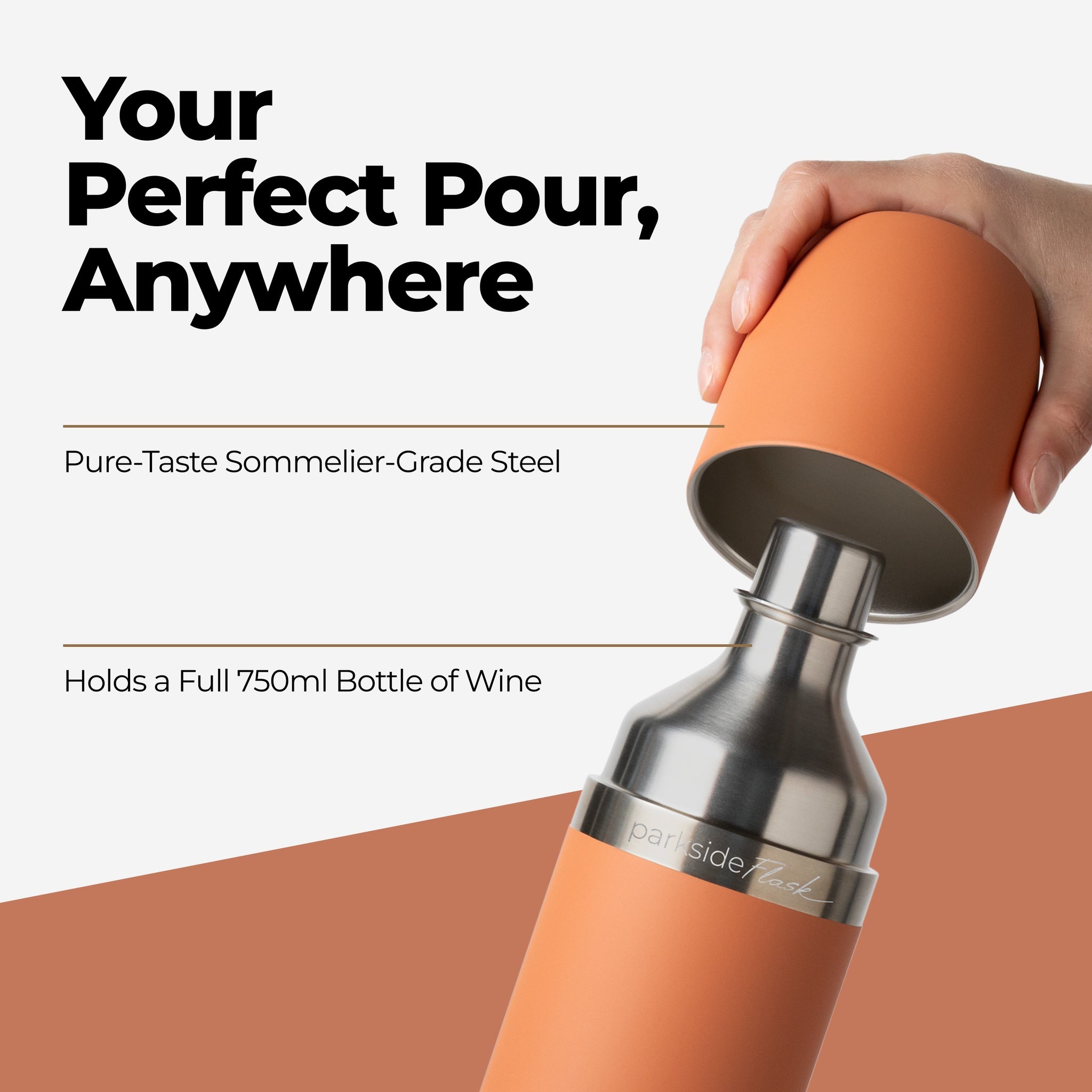 Parkside Flask - Wine Flask + Stemless Glasses | High Camp Flasks