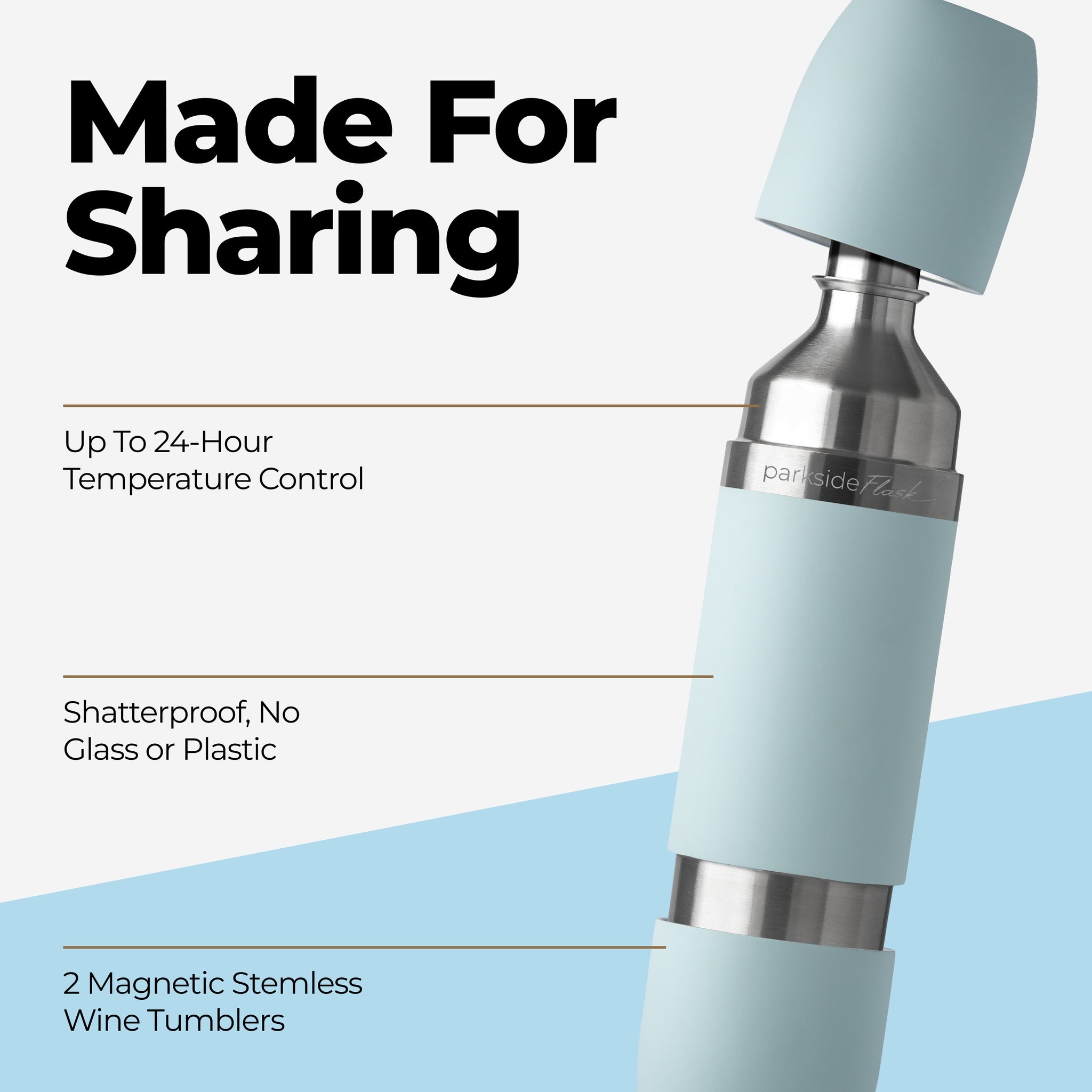 Parkside Flask - Wine Flask + Stemless Glasses | High Camp Flasks
