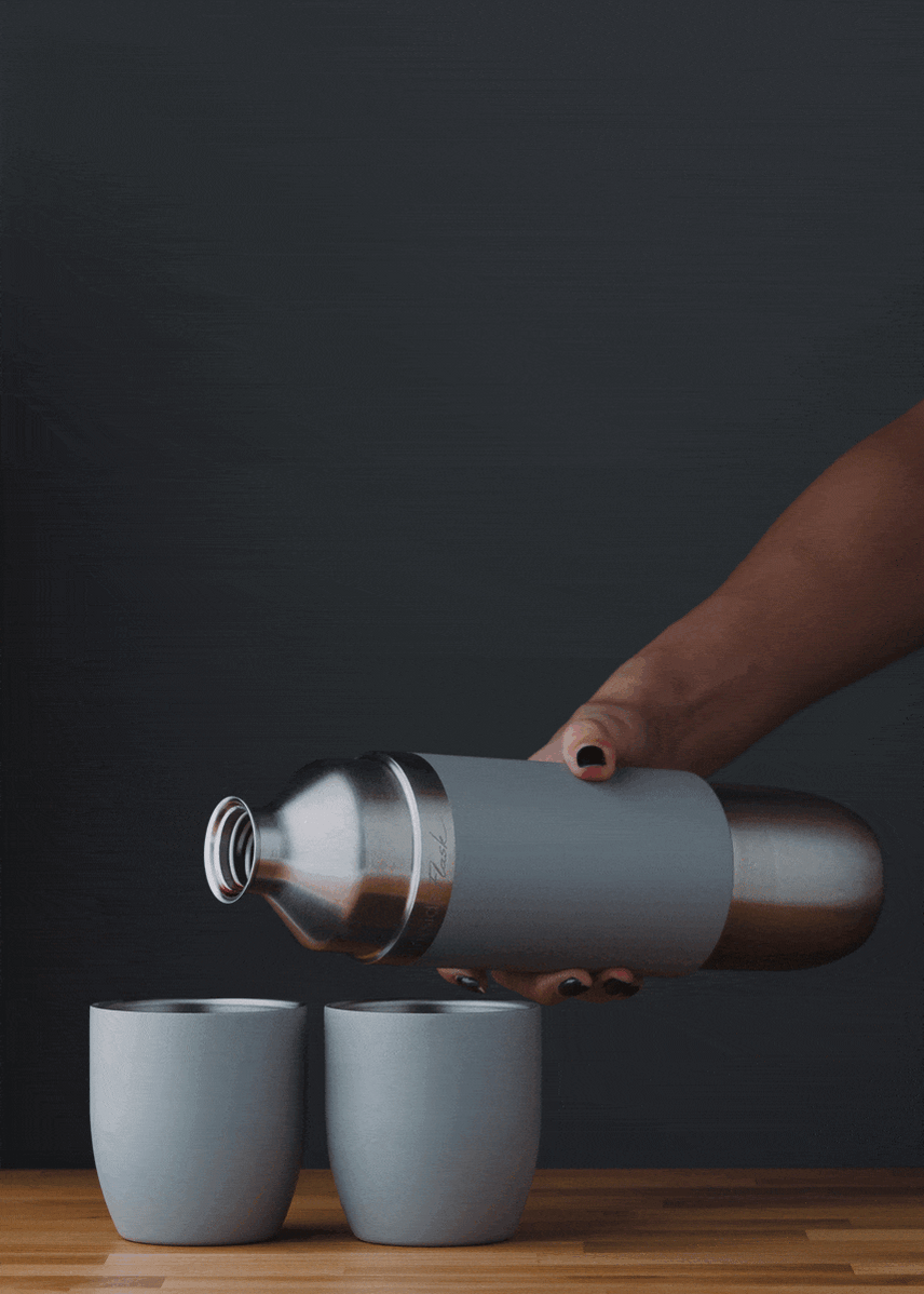 Parkside Flask 750 Wine Flask + Stemless Glasses High Camp Flasks